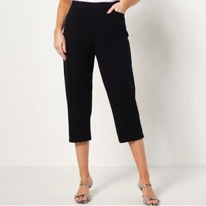 SUSAN Graver Black Pull On Stretch Capri Pants Size 2P